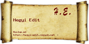 Hegyi Edit névjegykártya